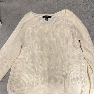 Forever 21 Cream Waffle-Knit Women's Sweater